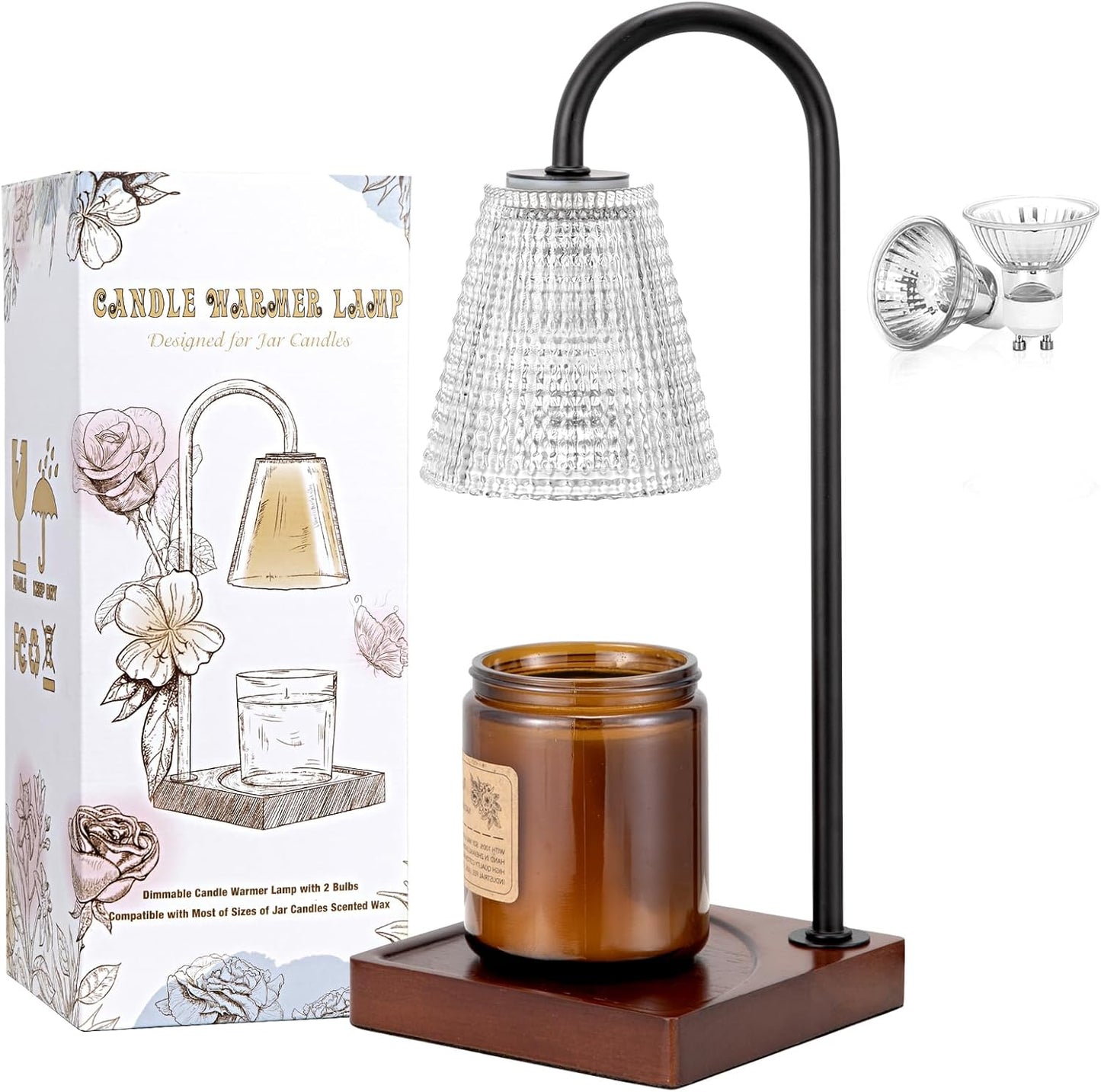 Hong-in Candle Warmer Lamp with Timer, House Warming Gifts New Home Decor | Dimmable & Adjustable Height, Electric Wax Warmer for Scented Wax Jar Candles,Gifts for Women Mom Sister