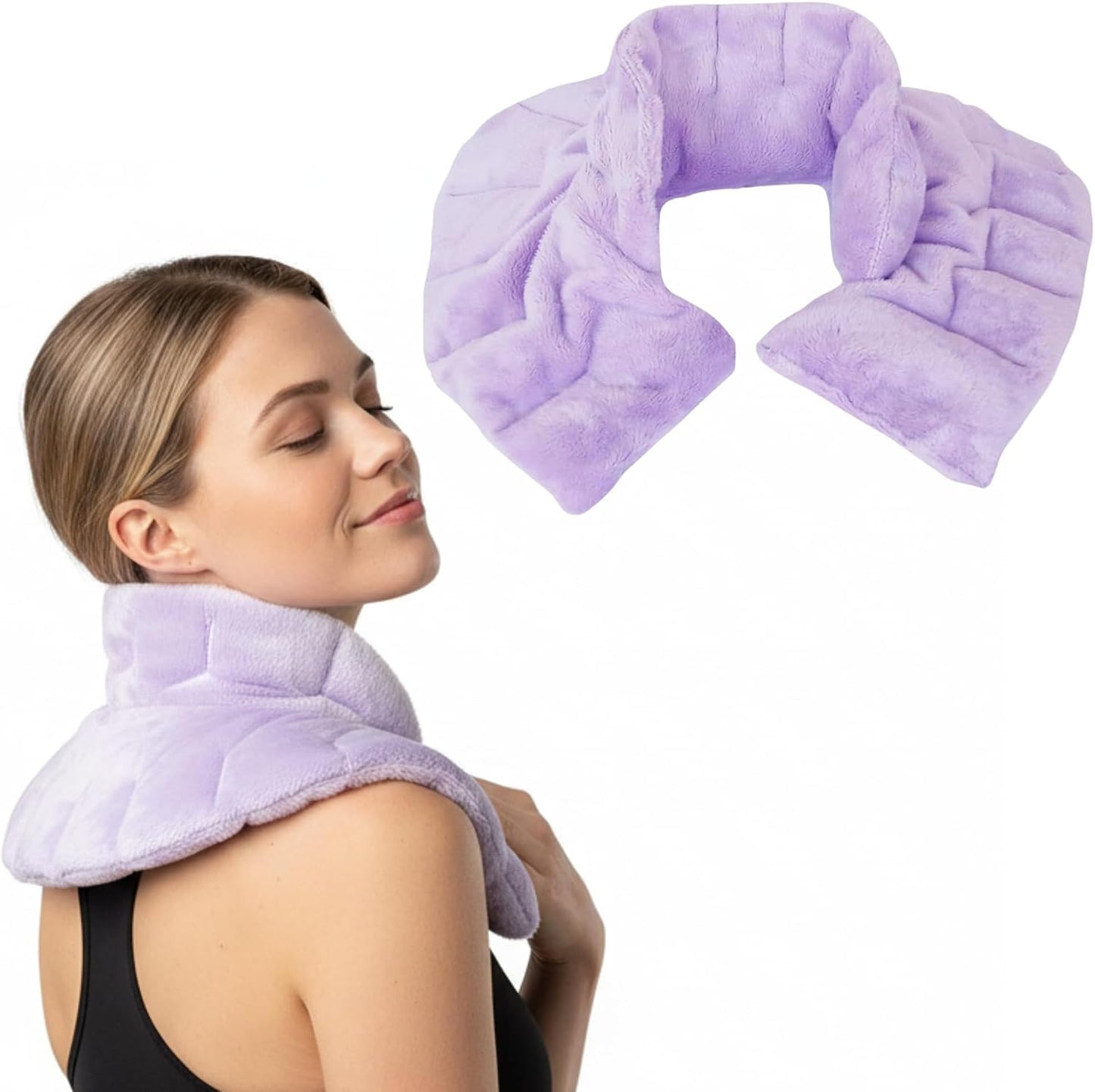 Herbal Concepts Neck Heating Pad & Shoulder Wrap | Microwave Heating Pad with 12 Herbs Aromatherapy| Cordless Heating pad, Blue