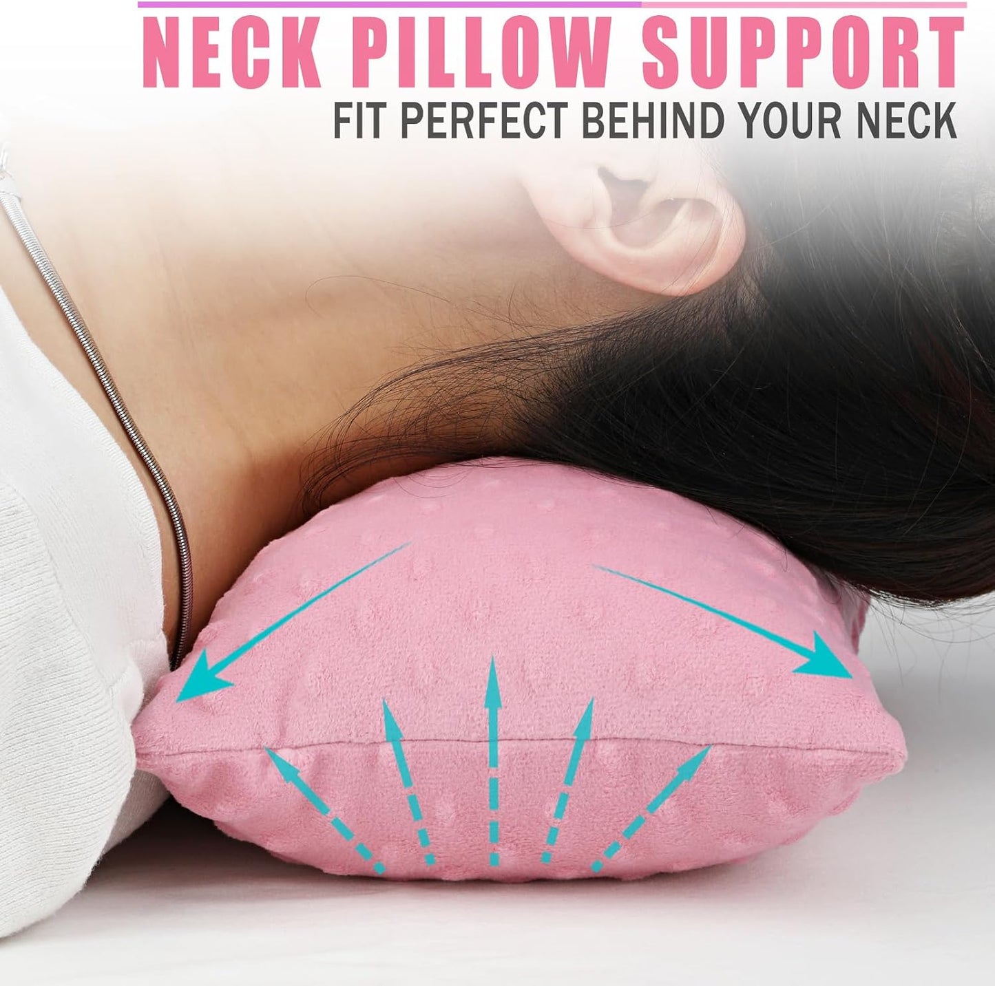 Small Neck Pillow for Recliner Chair Neck Support Pillows Pain Relief Plump Adjustable Filling Nap Airplane Sleeping Little Cushion Minky Dot Dark Gray