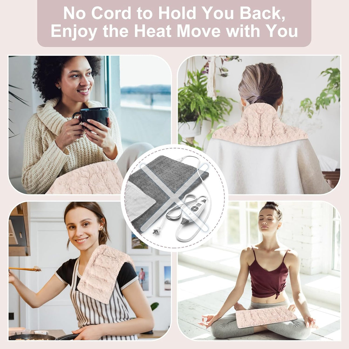 SuzziPad Microwave Heating Pad for Muscle Soreness Fatigue, 7"X16", Gray