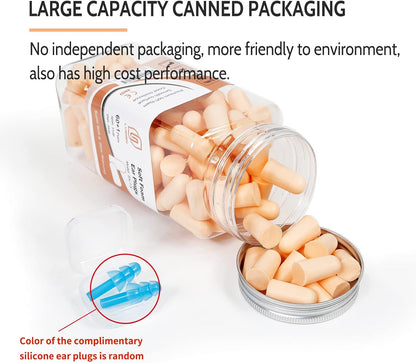 LYSIAN Foam Ear Plugs for Sleep, 60 Pairs, 38dB SNR, Purple