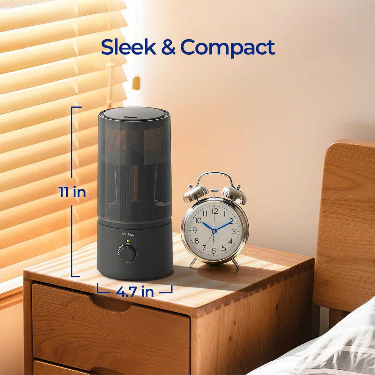 raydrop 1.7L Cool Mist Humidifier for Bedroom Nightstand