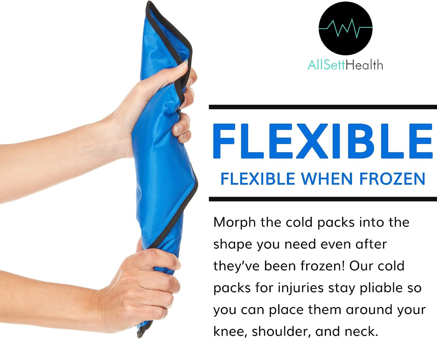 Reusable Hot and Cold Gel Ice Packs for Injuries - Gel Cold Packs for Injuries - Multiple Shapes and Sizes 7 Variety Pack