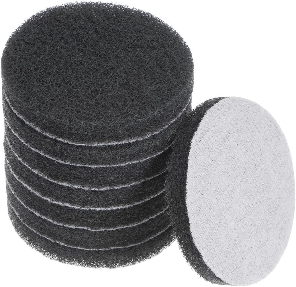 HARFINGTON 8pcs Drill Power Brush 3 inch Tile Scrubber Scouring Pads 180-240 Grit for Bathroom Kitchen Household Cleaning