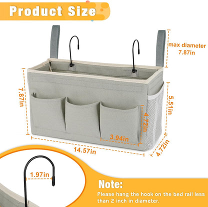 Lilithye Bedside Caddy, Bedside Storage Bag Hanging Organizer for Bunk Bed