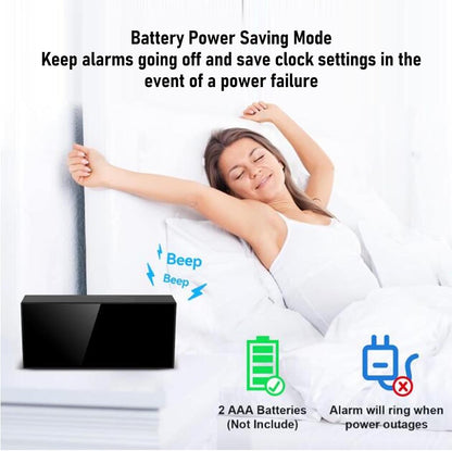 Sanpyl Loud Alarm Clock with Bed Shaker for Heavy Sleeper, Dual Vibrating Alarm Clock with 3 Modes, 7.4 Inch LED Display, Snooze, for Hearing Impairment Deafness, 12/24H