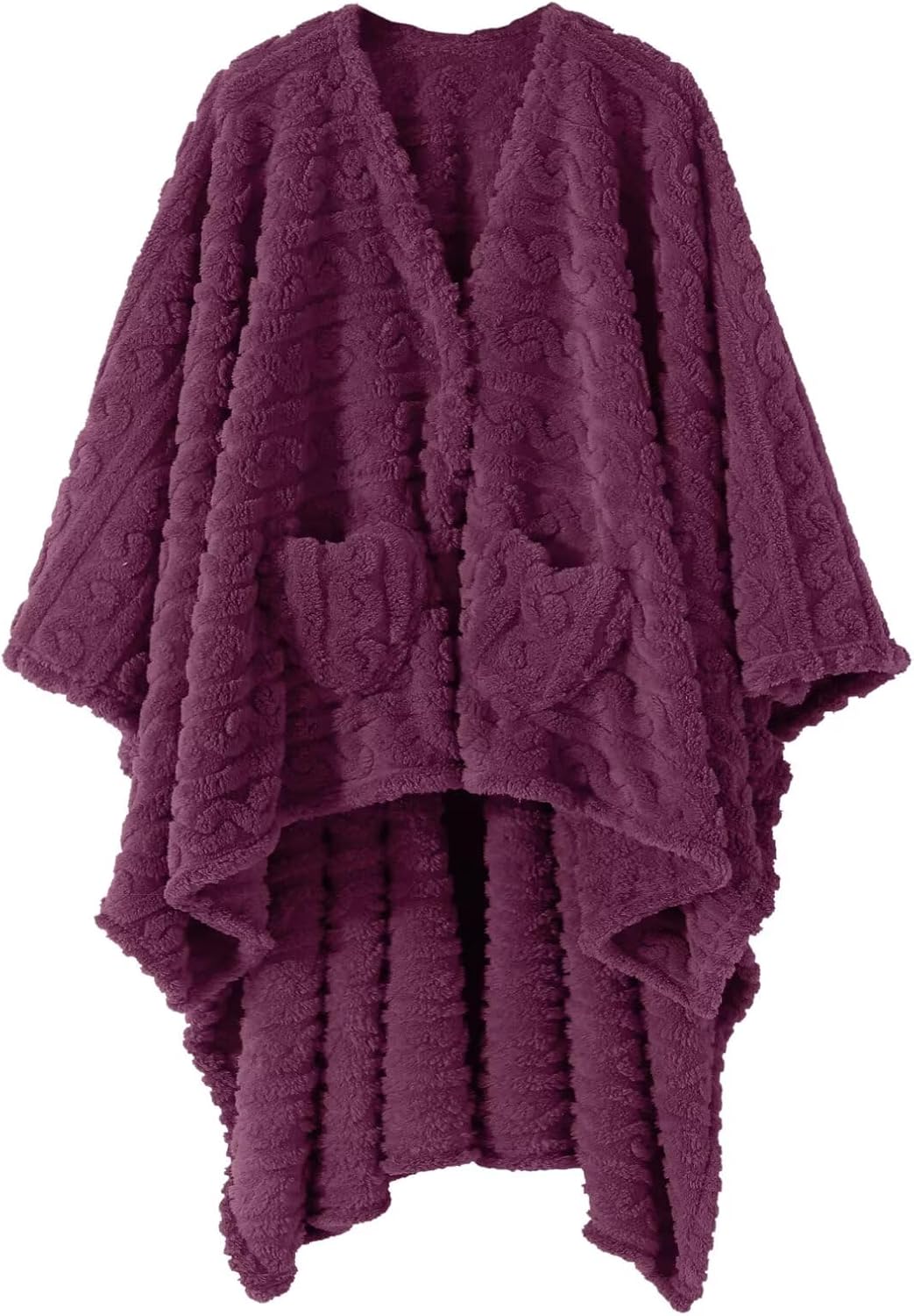 Wearable Blanket Sherpa Fleece Shawl Blanket with Pockets Blanket Poncho Cape for Adults, Cozy Shawl TV Throw Blankets