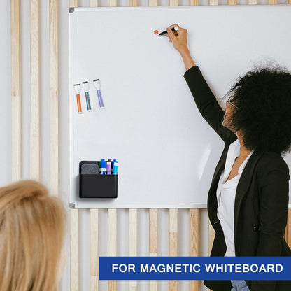Magnetic Dry Erase Marker Holder, Magnetic Pen Holder, Black | Whiteboard Marker Holder, Magnetic Marker Holder for Fridge, Whiteboard, Locker, Magnetic Cup for Dry Erase Board, 1 Pack