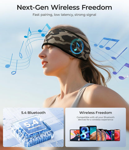 LOVE EYE Sleep Sport Headphones Wireless Bluetooth 5.4 Headband Headphone