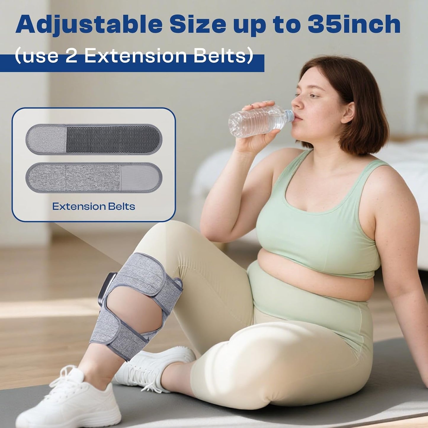 Cordless Leg Massager with Heat and Compression, Rechargeable Leg Compression Massager for Circulation, Muscle Relaxation for Calf, Gifts for Dad Mom Men Women Gym Office Home (1 Piece)