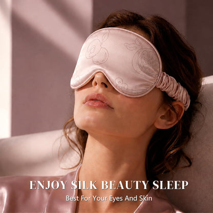 ZIMASILK Adjustable 22 Momme 100% Pure Mulberry Silk Sleep Mask, 3D Contoured Cup Eye Mask for Sleeping, Super Soft Breathable Blindfold, Perfect Blocks Light for Sleeping (Black)