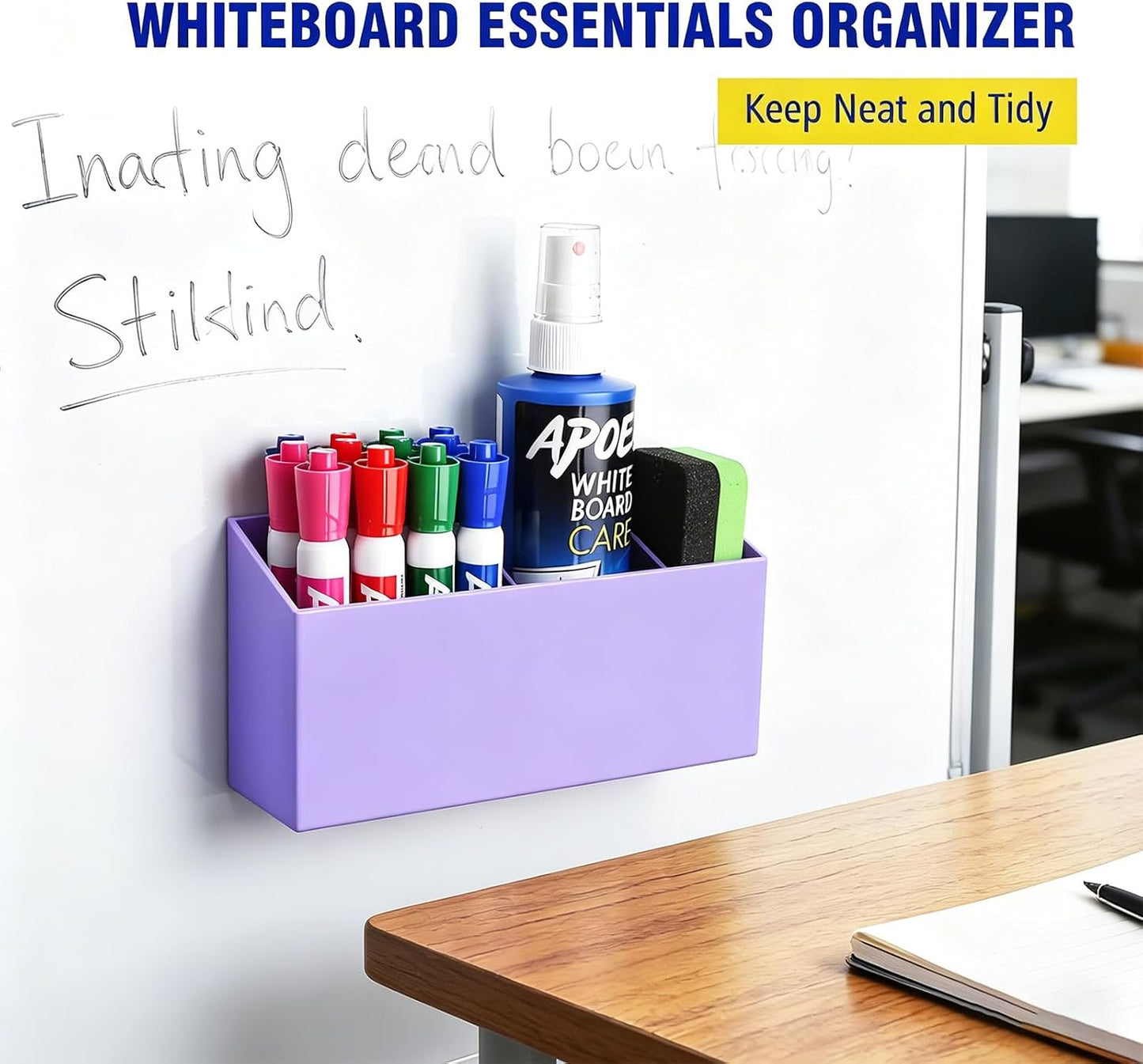 Magnetic Marker Holder for Whiteboard, Fridge, Teacher Must Have | Acrylic Magnet Dry Erase Pen Holder for Refrigeator, Anti-slip Pencil Holder for Classroom, Locker Organizer Accessories