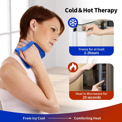 Gel Ice Packs for Injuries Reusable 2 Packs Hot Cold Gel Wrap with Strap