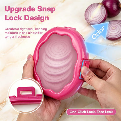 CLEANGOR Avocado Saver and Onion Saver, 4Pcs Fruit and Vegetable Savers | Silicone Food Saver with Snap-On Lid, Ideal for Avocados, Onions, Lemons, Orange and Tomatoes, Reusable, Dishwasher Safe