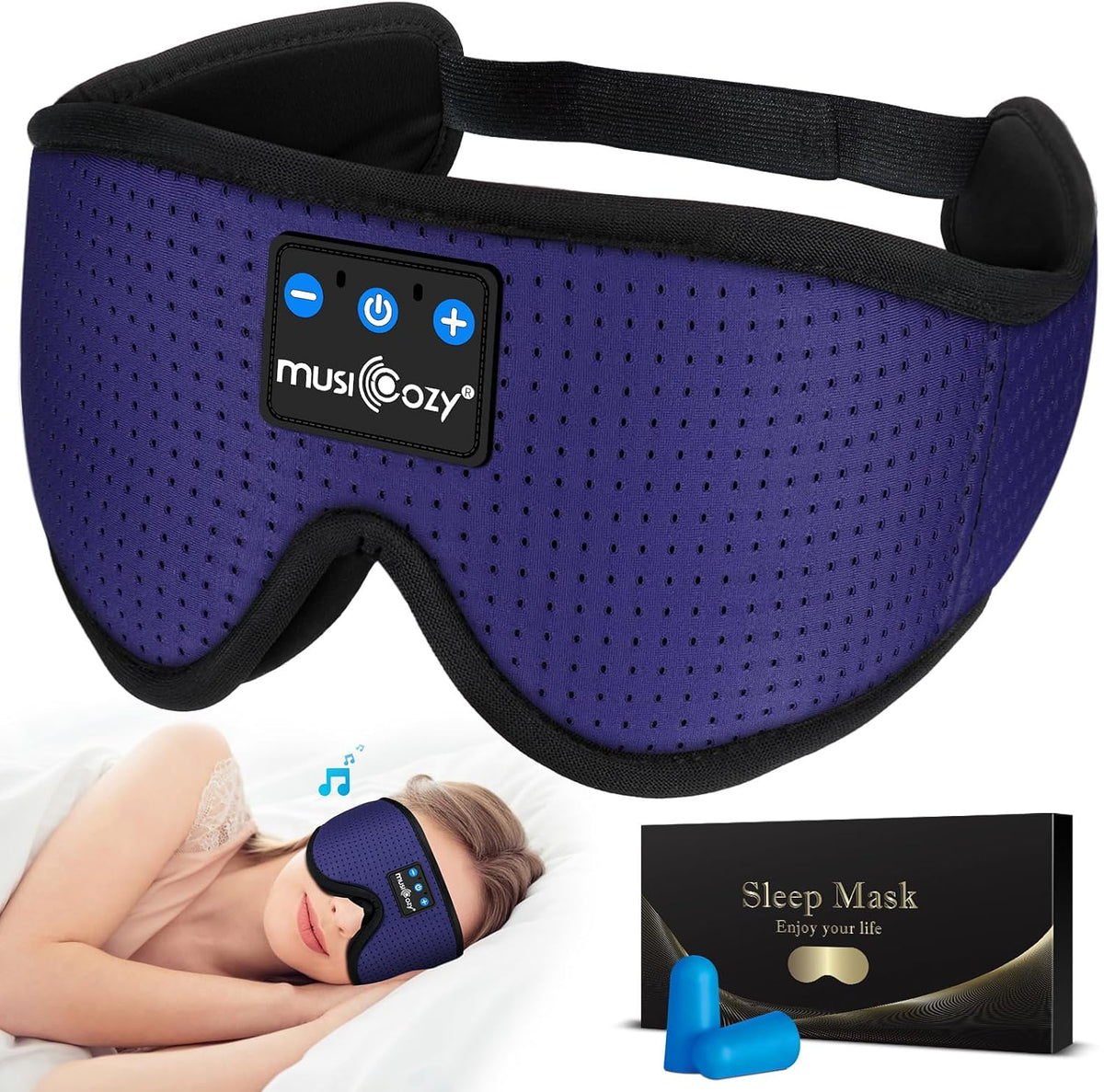 MUSICOZY Sleep Headphones Bluetooth 5.4 Sleep Mask with HD Sound