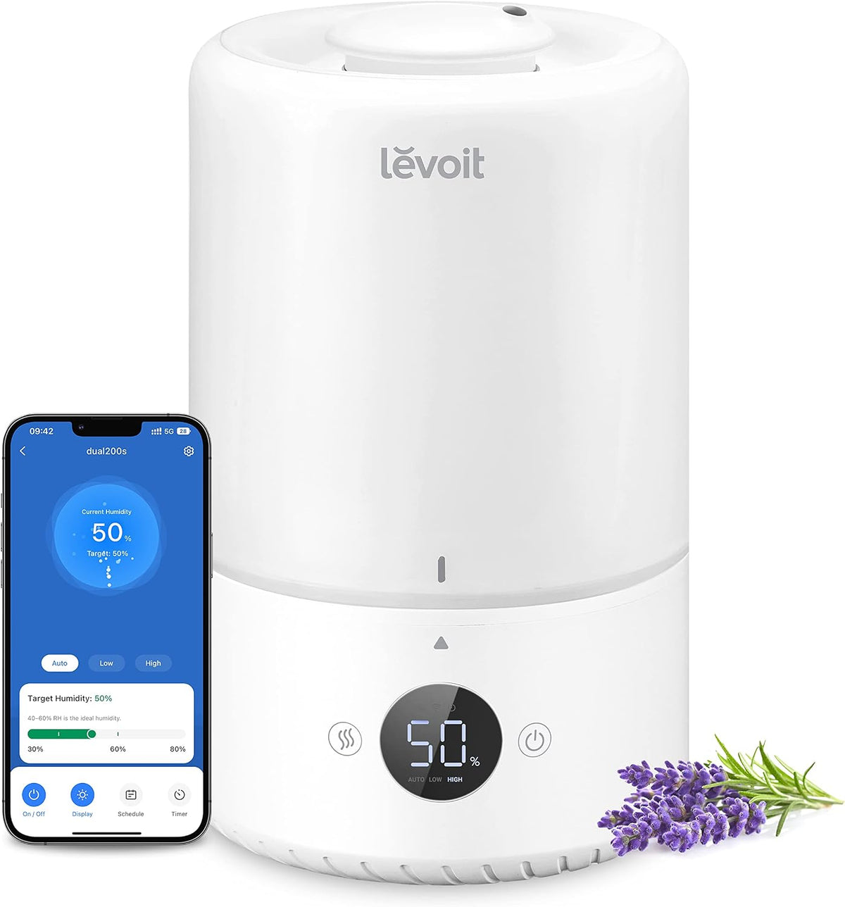 Levoit Top Fill Humidifiers for Bedroom, 2.5L Tank for Large Room, 25dB