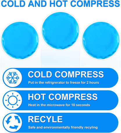 Reusable Ice Packs for Injuries, 10 Pack Round Ice Packs for Face, Gel Ice Pads Small Hot Cold Compress Ice Bag for Eyes After Surgery, Face, Wisdom Teeth, Breast Surgery, Blue