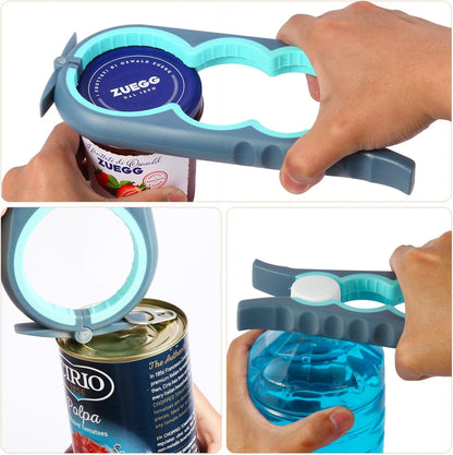Jar Opener for Weak Hands, Seniors with Arthritis, Bottle Opener to Remove Stubborn Lids, Mutil Can Opener Gripper for Anyone with Low Strength (Blue and Grey)