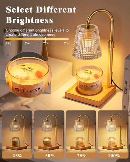 Hong-in Candle Warmer Lamp with Timer, House Warming Gifts New Home Decor | Dimmable & Adjustable Height, Electric Wax Warmer for Scented Wax Jar Candles,Gifts for Women Mom Sister