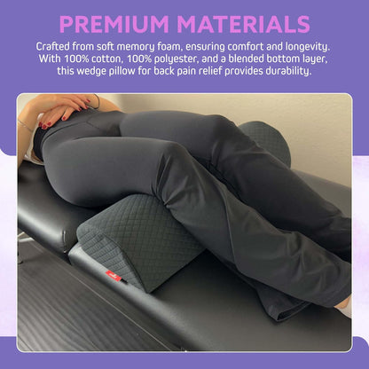 Knee Pillow for Back Sleeping, Bolster Pillow, Black 20 in | Versatile massage bolster provides comfortable under knee pillow support with a non-slip base for stability.