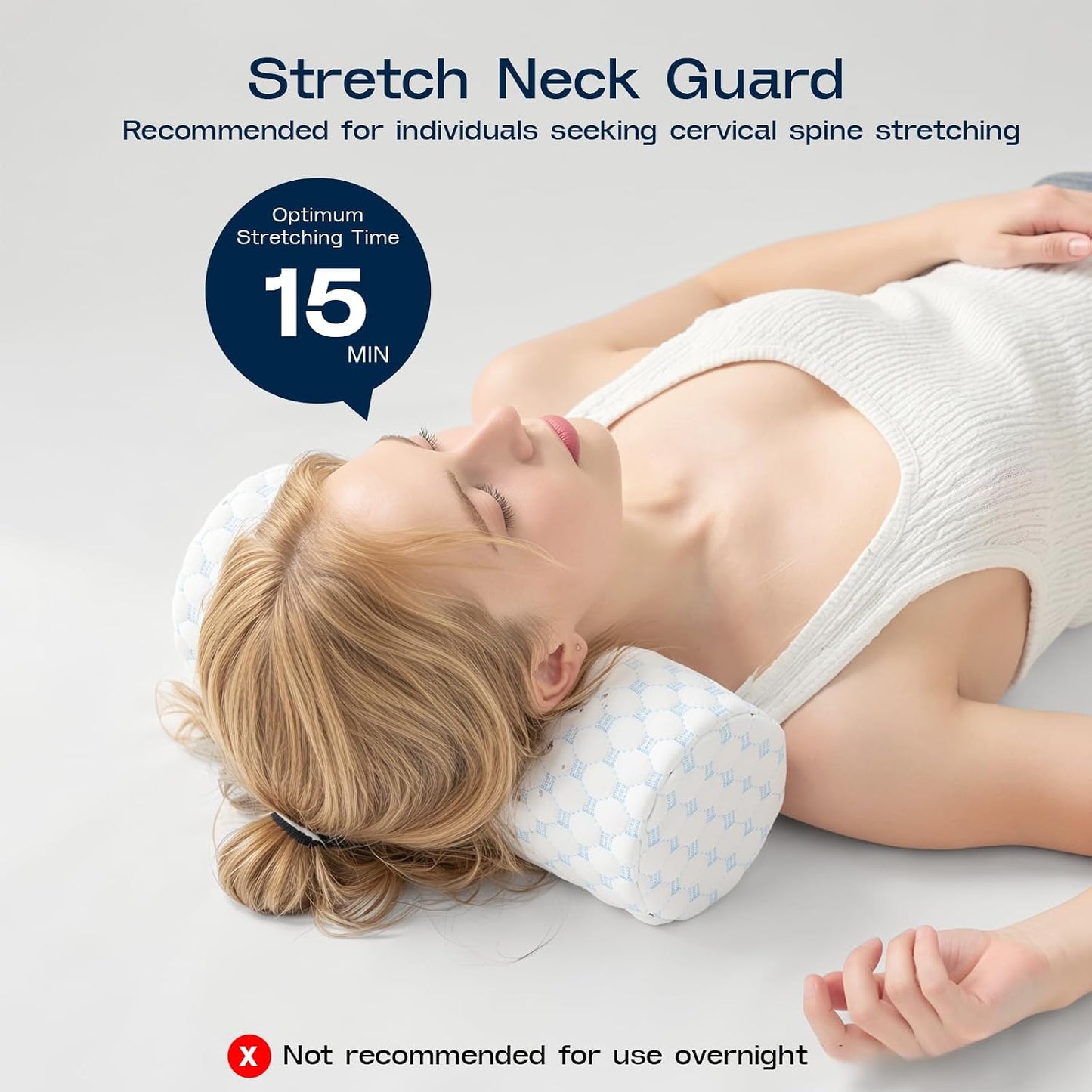 Neck Roll Pillow for Neck Pain Relief - Memory Foam Neck Support Pillow for Bed | Round Neck Pillow for Sleeping, 15.7 * 6 * 6 inch (Cool-Blue)