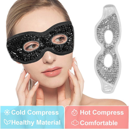 Cooling Gel Eye Mask with Eye Holes, 2 PCS Cold Eye Packs for Puffiness & Swelling, Reusable Hot Cold Compress Heat Ice Gel Pack, Purple and Pink