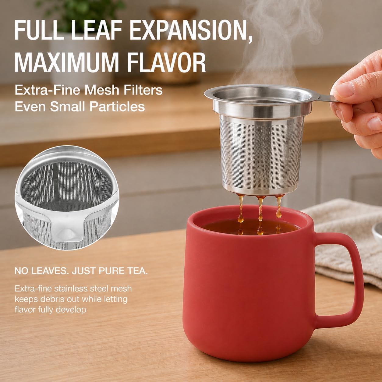 Tealyra - Sumo Porcelain Loose Tea Steeping Mug - 15oz/450 ml Ceramic Tea Cup with Infuser and Lid/Coaster - Extra Fine Stainless Steel Infusion Strainer - For Home or Office - Yellow
