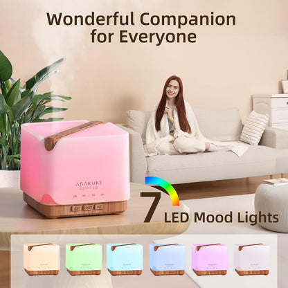 ASAKUKI Essential Oil Diffuser Smart WiFi Humidifier 700 ml | Easy Connect with Alexa and Google Home, Phone App & Voice Control, Customized Schedule Timers and LED Light