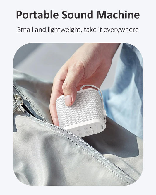Portable Travel Sound Machine White Noise Machine for Sleeping : Super Long-Lasting & Rechargeable Battery, Headphone Jack, 21 Sounds, Noise Canceling for Office Privacy, Home, Adults, Baby, Gift