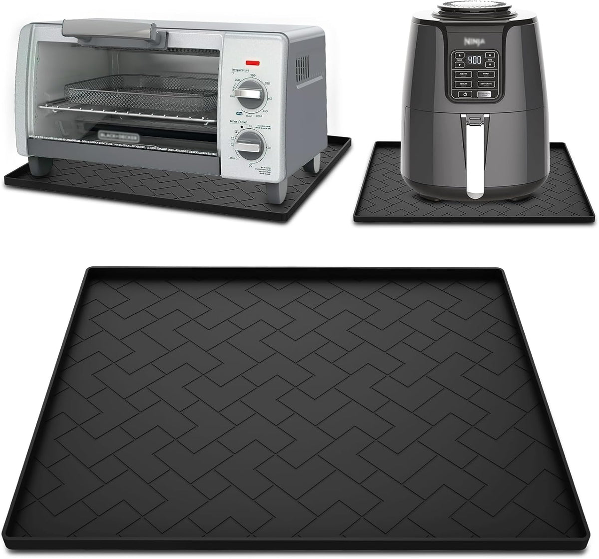 Silicone Heat Resistant Mat For Air Fryer-18''x15''x0.5''Perfect for Ninja,Cosori,Chefman and Most Air Fryers Bottom Silicone air fryer accessories-Protects Countertops From Damage and Scratches