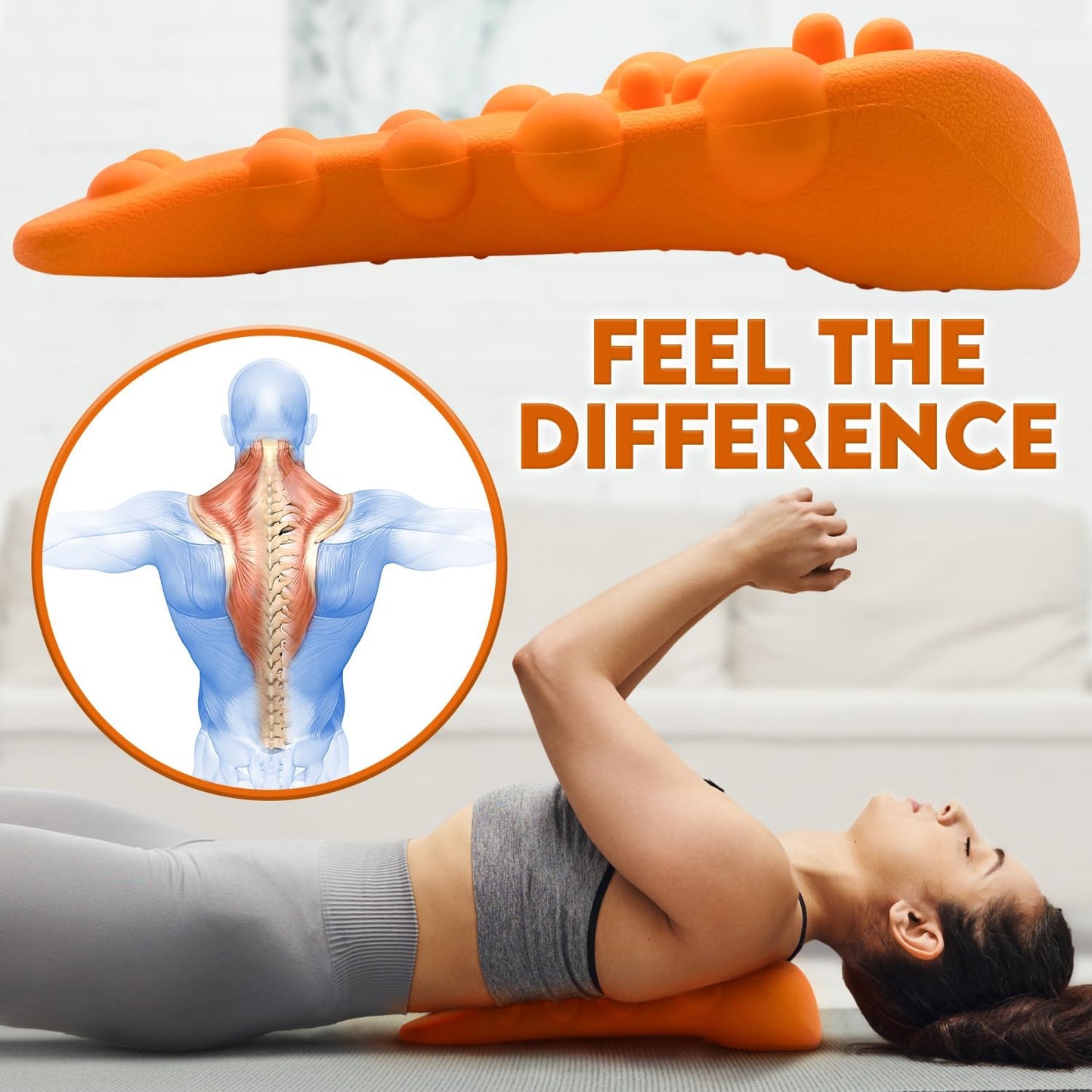 COZLOW - Trapezius Trigger Point Massager - Occipital Release Tool with 14 Massage Nubs - Muscle Knot Remover for Neck + Upper Back Pain Relief - Myofascial Release for Tension + Tight Knots in Spine