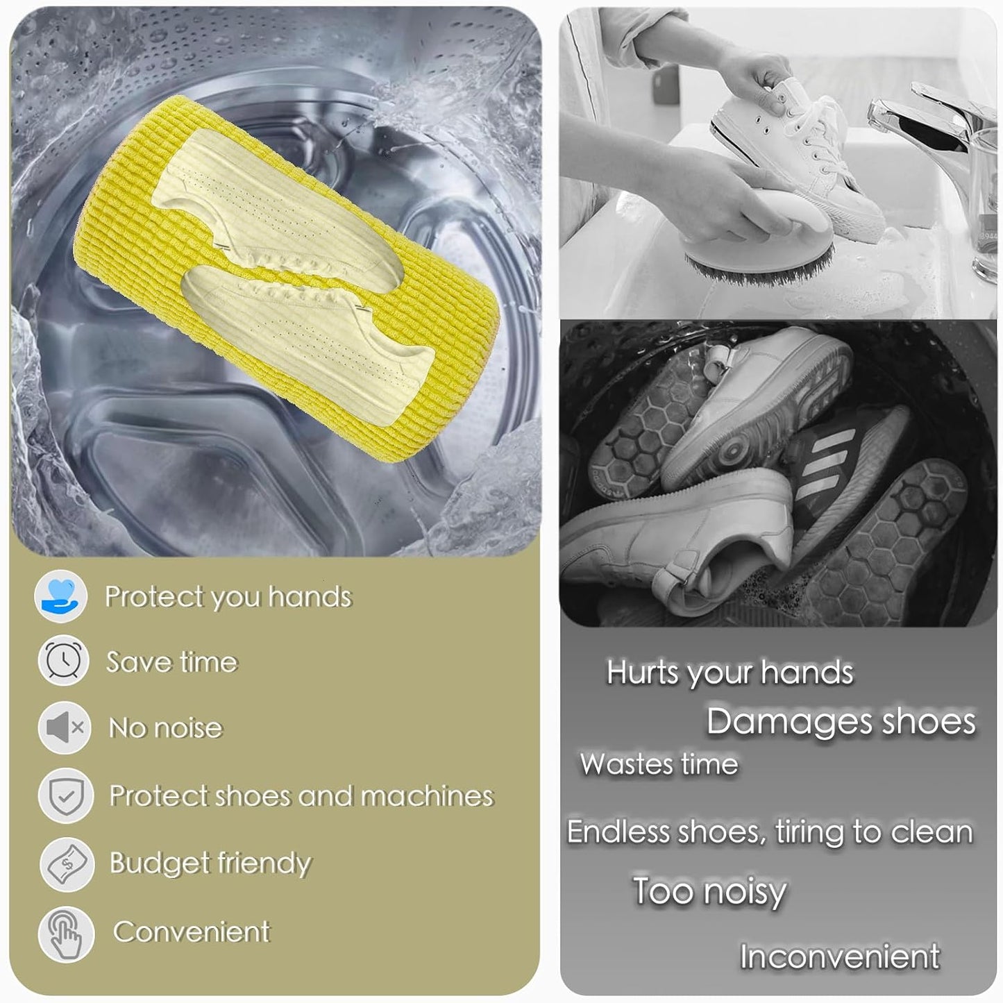 Shoe Washing Machine Bag,Laundry Shoe Bag for Washer and Dryer,Reusable Shoe Cleaning Bag for Sneakers,Tennis Shoes,With Self-locking Zipper, Microfiber Inside,Include Shoe Bag (Pro Grey - 1 Pack)