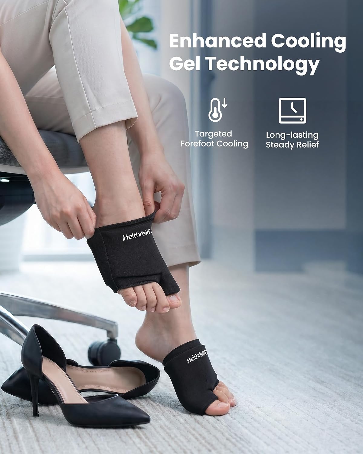 3D Forefoot Ice Pack with Dual-Layer Cooling Gel and Bunion Corrector | Flexible Fit, Enhances Forefoot Cooling, Hot & Cold Therapy, Ball of Foot, Gout Pain Relief, Bunion Hallux Valgus Corrector