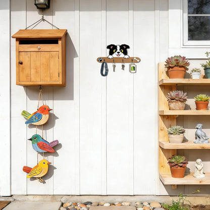Goodangie00 Wooden Dog Leash Holder Wall Decoration, 3D Dog Paw Harness Wall Mount Hanger Organizer Hooks for Rustic Home Decor, Leashes, Keys, Collars, Hallway, Pet Lover Gift（White）