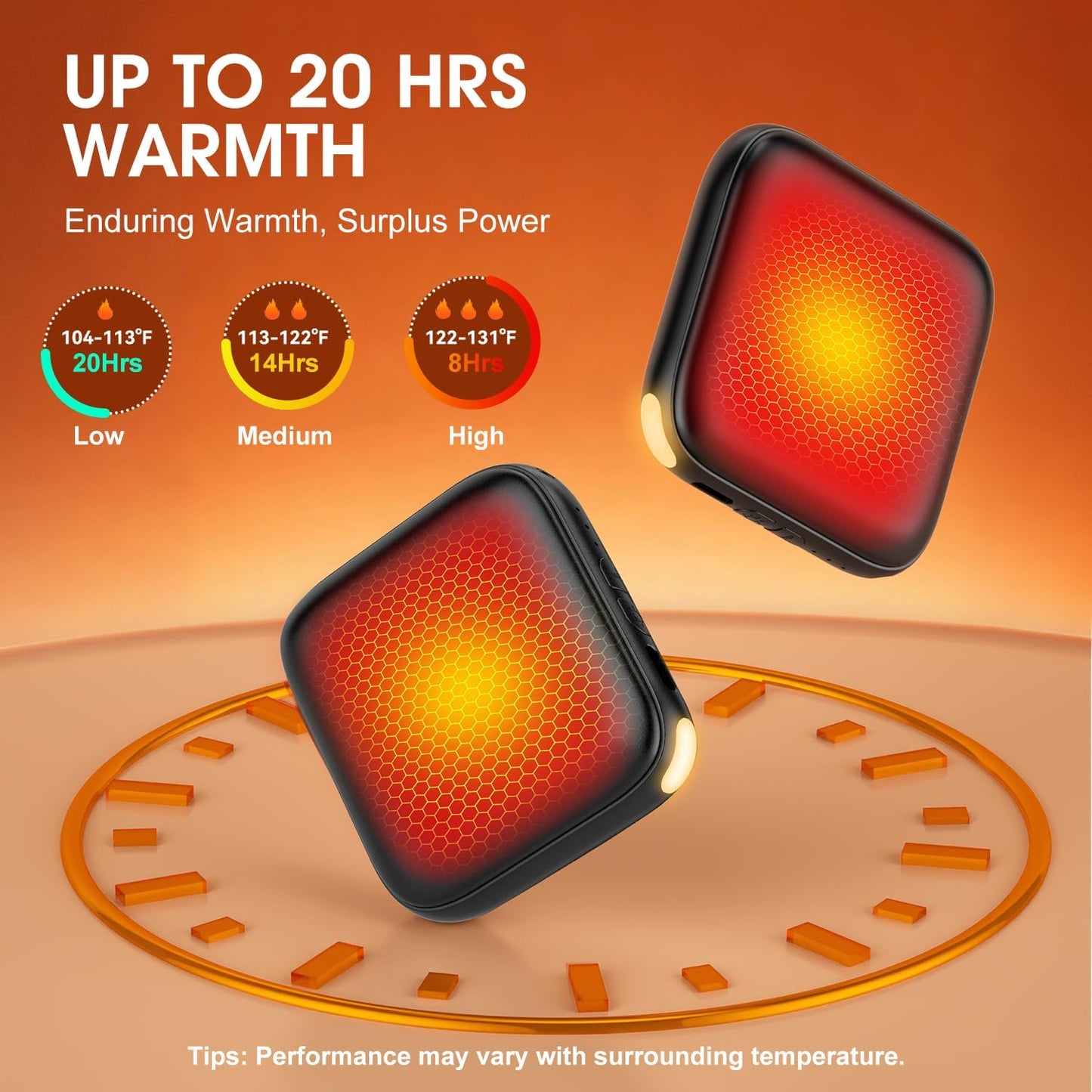 Hand Warmers Rechargeable 2 Pack - 6000mAh 3-Temp Fast Heating Electric Hand Warmers with LED Light, UL Certified Portable Pocket Heater, Hunting Essentials, Gifts for Christmas Men Women Teens