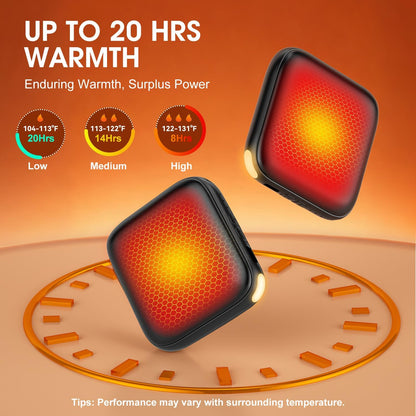 Hand Warmers Rechargeable 2 Pack - 6000mAh 3-Temp Fast Heating Electric Hand Warmers with LED Light, UL Certified Portable Pocket Heater, Hunting Essentials, Gifts for Christmas Men Women Teens