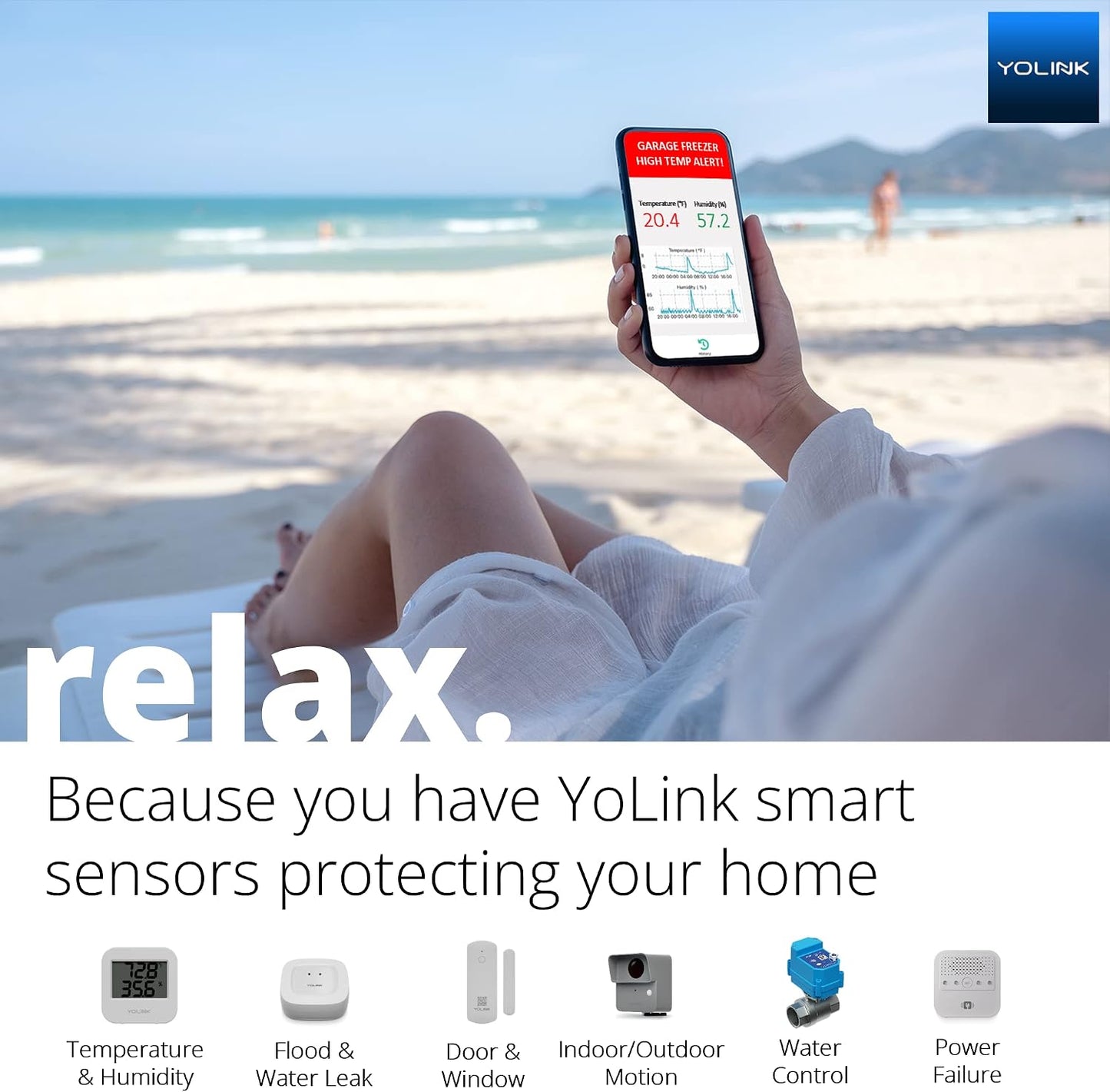 YoLink LoRa Smart Water Level Monitoring Sensor, Wireless Battery-Powered Float Switch Alarm, Sump Pump Alarm, AC Condensate Overflow, Tank Level, Toilet Leak Sensor, 105dB Siren, YoLink Hub Required