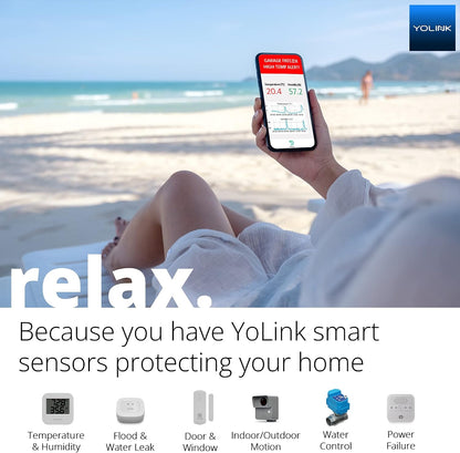 YoLink LoRa Smart Water Level Monitoring Sensor, Wireless Battery-Powered Float Switch Alarm, Sump Pump Alarm, AC Condensate Overflow, Tank Level, Toilet Leak Sensor, 105dB Siren, YoLink Hub Required