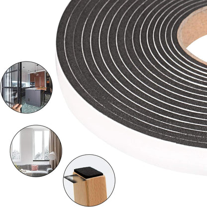 2 Rolls Foam Seal Tape for Door Window Insulation, Soundproof and Shockproof Foam Adhensive Strip, 3/8" Wx3/16 T Single Sided Foam Tape, Cold Air and Draft Closed Cell Seal Strip,Total 32FT