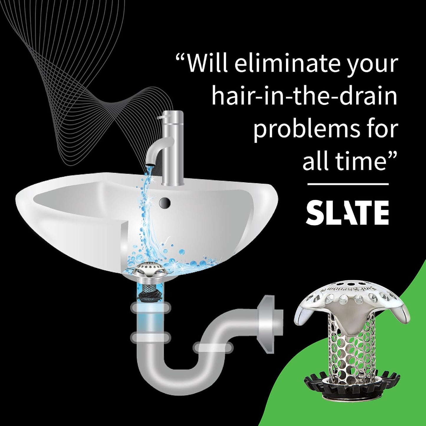 SinkShroom Ultra Revolutionary Bathroom Sink Drain Protector, Stainless Steel