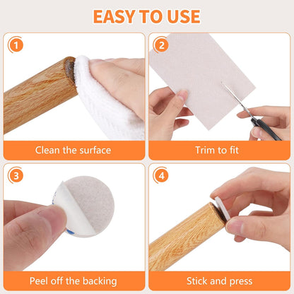 Felt Furniture Pads 300 Pieces, Furniture Pads for Hardwood Floors Black | Self-adhesive felt pads prevent scratches and noise, ideal for chair legs, suitable for hardwood floors and indoor furniture
