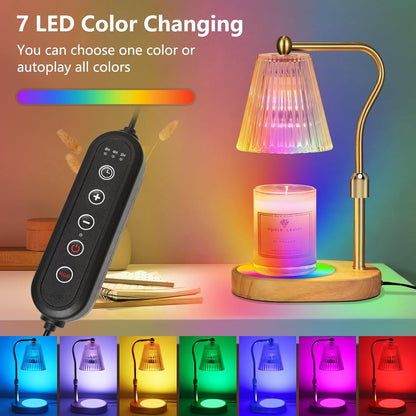 Engpure Candle Warmer Lamp - Candle Warmer Lamp with Timer and Dimmer Adjustable Height,Electric Wax Melt Warmer with 2 Bulbs for Scented Jar Candles Home Decor Mother's Day Gifts, Amber