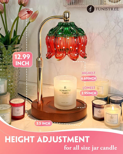 Modern Candle Warmer Lamp with Timer, Dimmable Candle Lamp Warmer, Mothers Day Birthday Gifts for Women Men, Black Candle Warmer, Adjustable Candle Light Warmer, Cozy Living Room Bedroom Home Decor