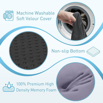 BlissTrends Memory Foam Seat Cushion for Office Chair & Car Seat, Black | 4.7in Ergonomic Tailbone & Sciatica Support with Removable Velvet Cover for Pressure Relief and Long Sitting Comfort