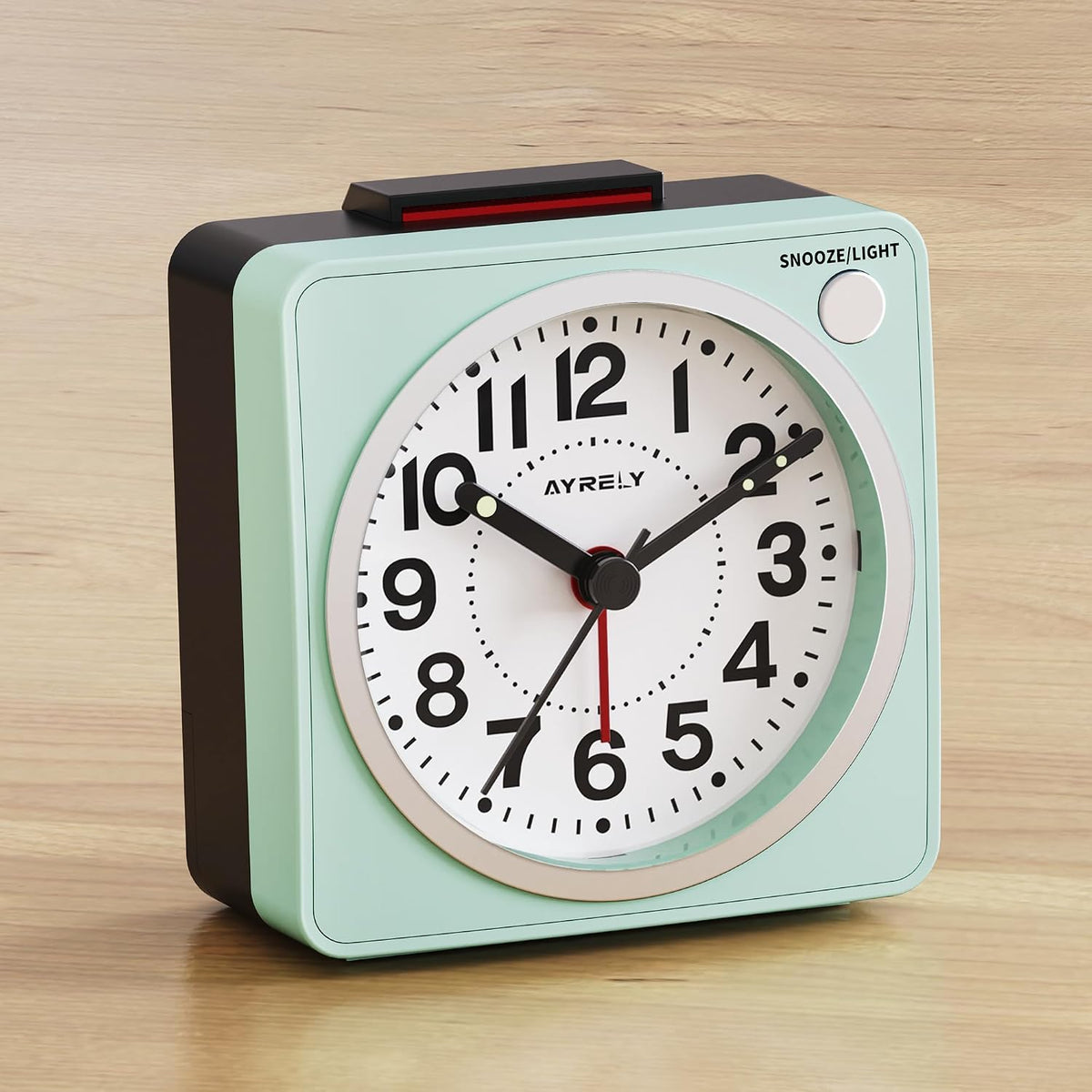 AYRELY® 2.6" × 1.4" Ultra Small Battery Operated Analog Travel Alarm Clock