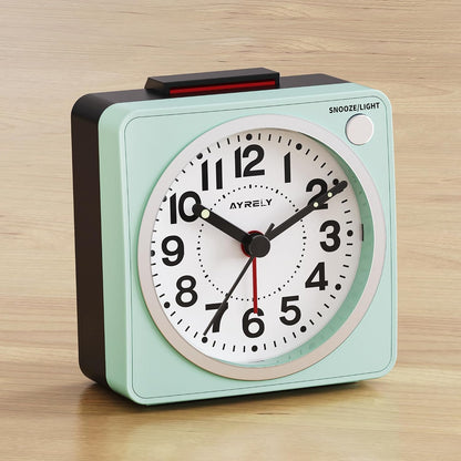 AYRELY® 2.6" × 1.4" Ultra Small Battery Operated Analog Travel Alarm Clock