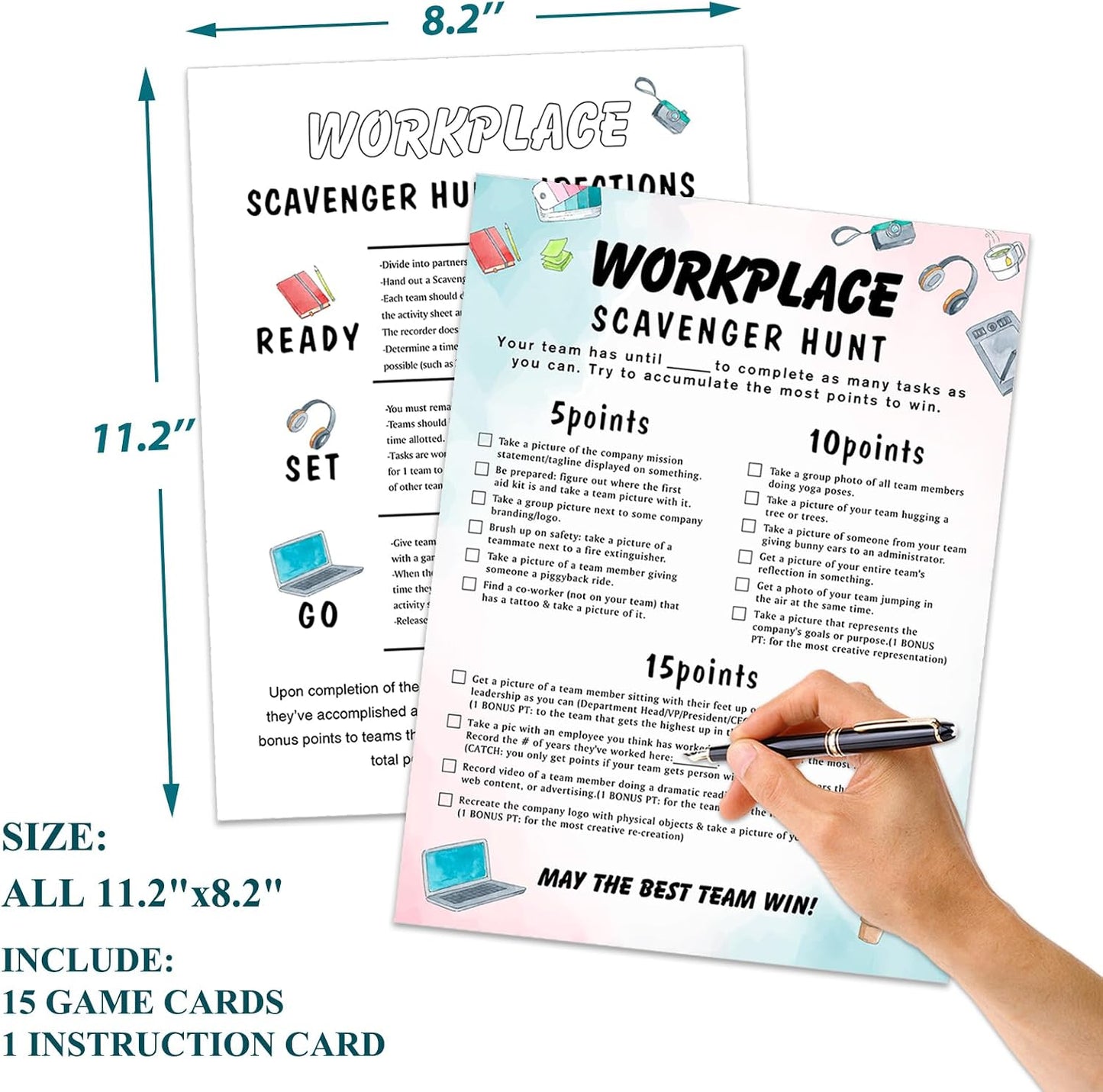 Work Party Photo Scavenger Hunt,Office Party Game & Ice Breaker Challenge,Workplace Scavenger Hunt,Team Building Games for Work Adults,Co-Worker Group Ice Breaker Game,Factory Team Building Game-Q5