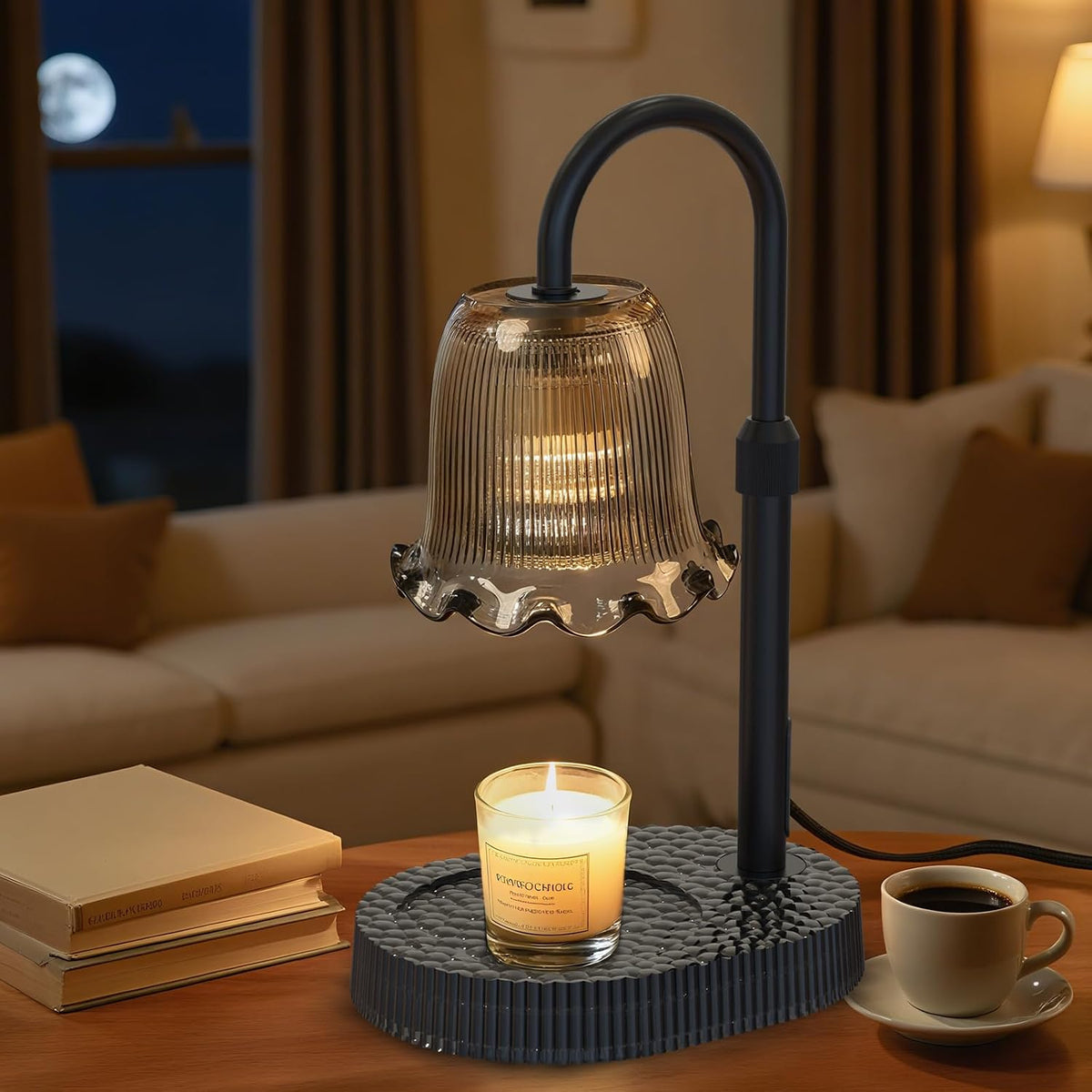Flower Candle Warmer Lamp, Timer & 4-Level Dimmer, Adjustable Height