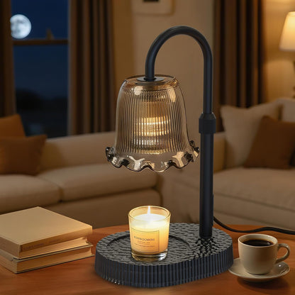 Flower Candle Warmer Lamp, Timer & 4-Level Dimmer, Adjustable Height
