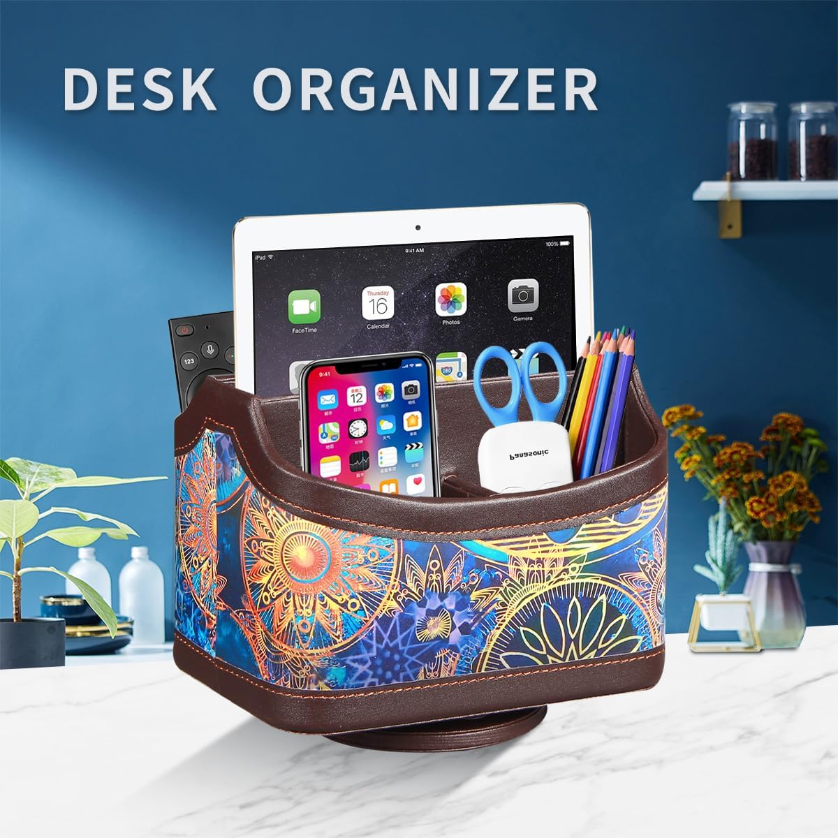 360° Rotatable Remote Control Holder,TV Remote Caddy for Nightstand Table